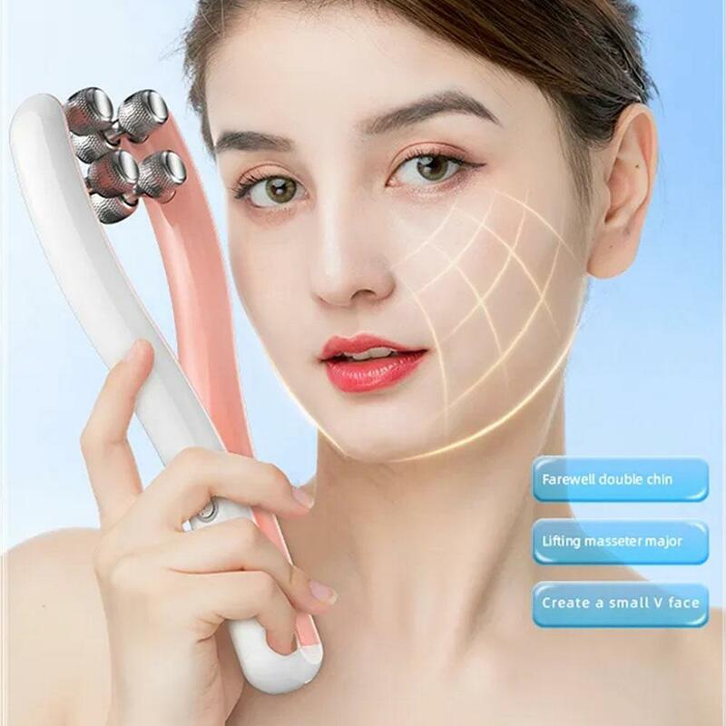 Rodillo de estiramiento Facial EMS, dispositivo de belleza ocular RF, eliminación de arrugas faciales, estiramiento de la piel, instrumento de estiramiento en forma de V, E5C3