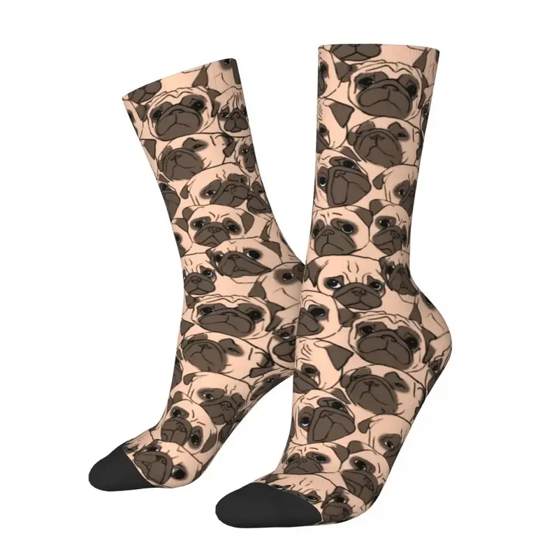 Fawn Pugs Socks Men's Women's Casual Dog Socks Harajuku Spring Summer Autumn Winter Middle Tube Socks Gift