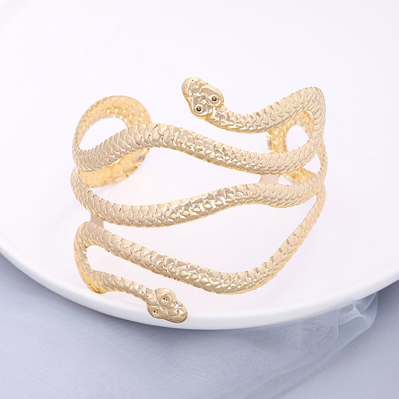 Metal Arm Cuff Upper Arm Bracelet Band for Women Gold Silver Color Armlet Snake Armband Adjustable Arm Cuff Bangle Dropship