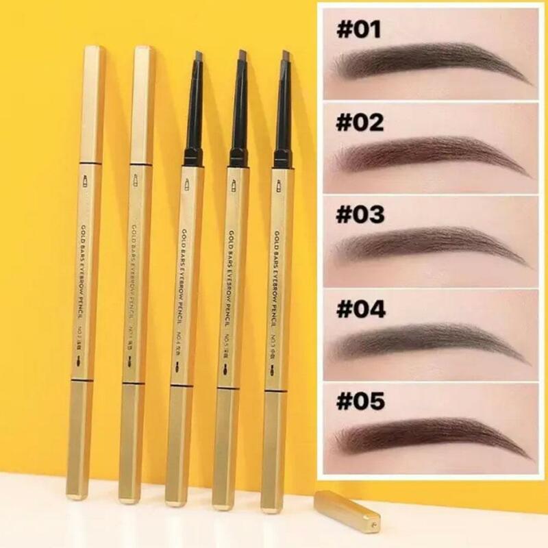 5 Colors Natural Makeup Double Heads Eyebrow Pencil Ware Waterproof Pen Easy Eyebrow Eyebrow Long-lasting With Brushes G3o4