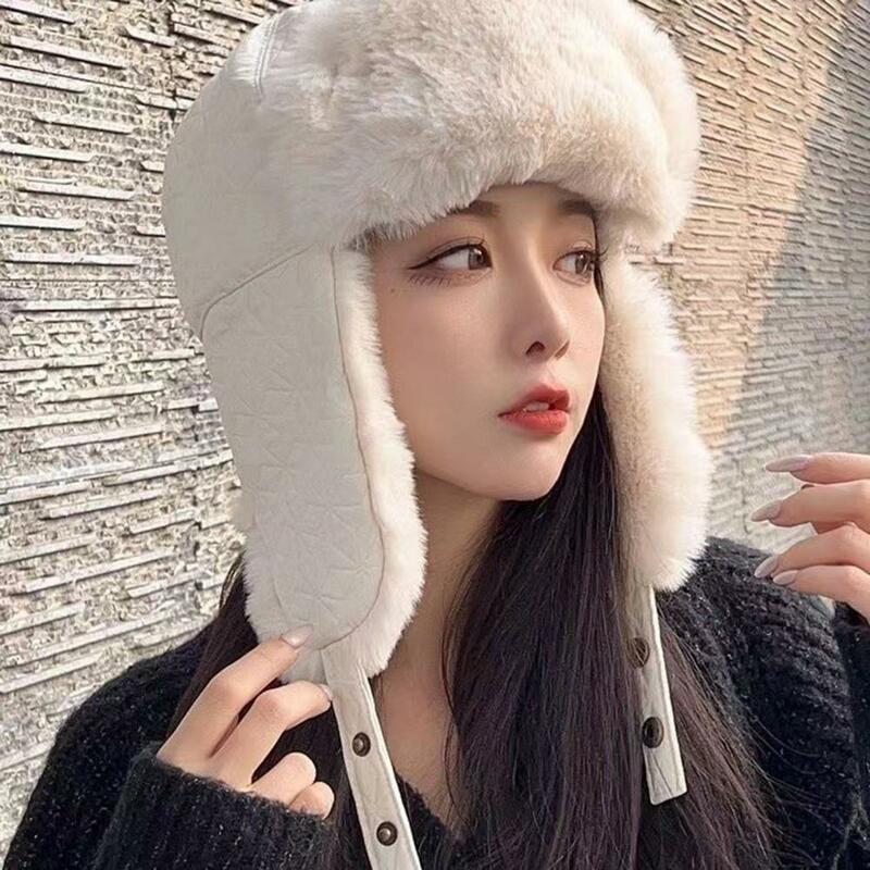 Winter Warm Hat Cozy Winter Earflap Ski Hat for Weather Outdoor Activities Soft Thicken Ear Protector Beanie with Warm Fleece