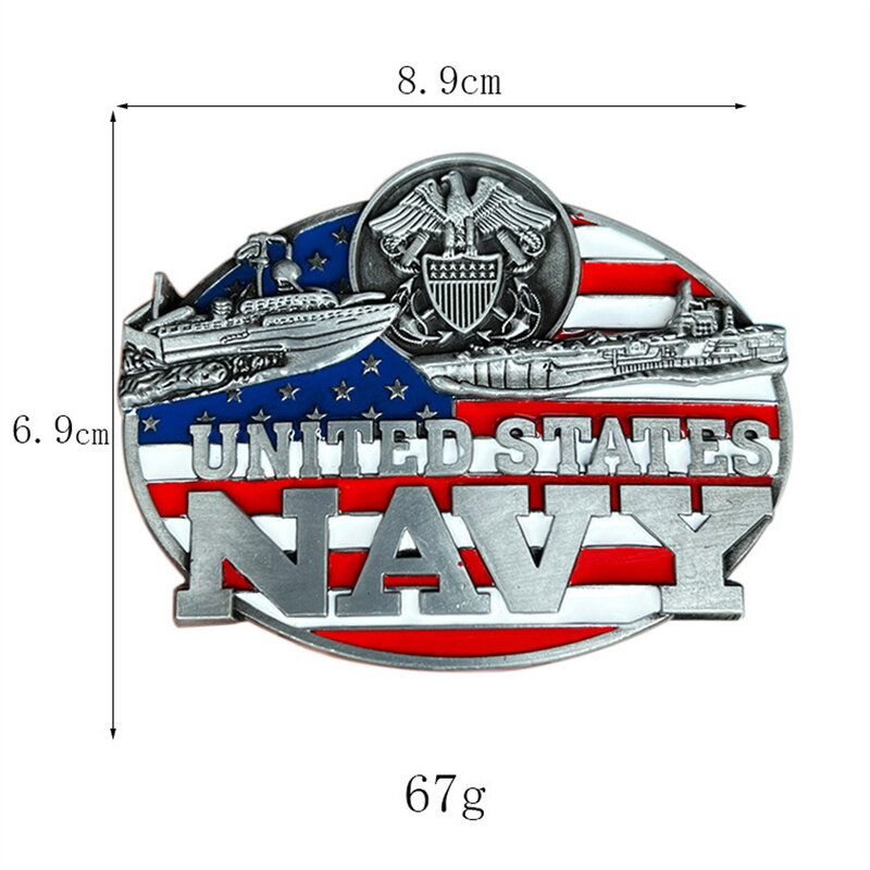 United States Navy ship belt buckle western style Europe and America