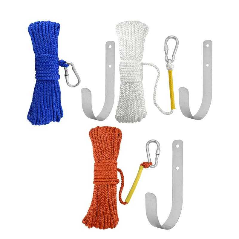 Fishing Nylon Rope Set with Spring Hook with Hanging Hook for Magnet Fishing Boating