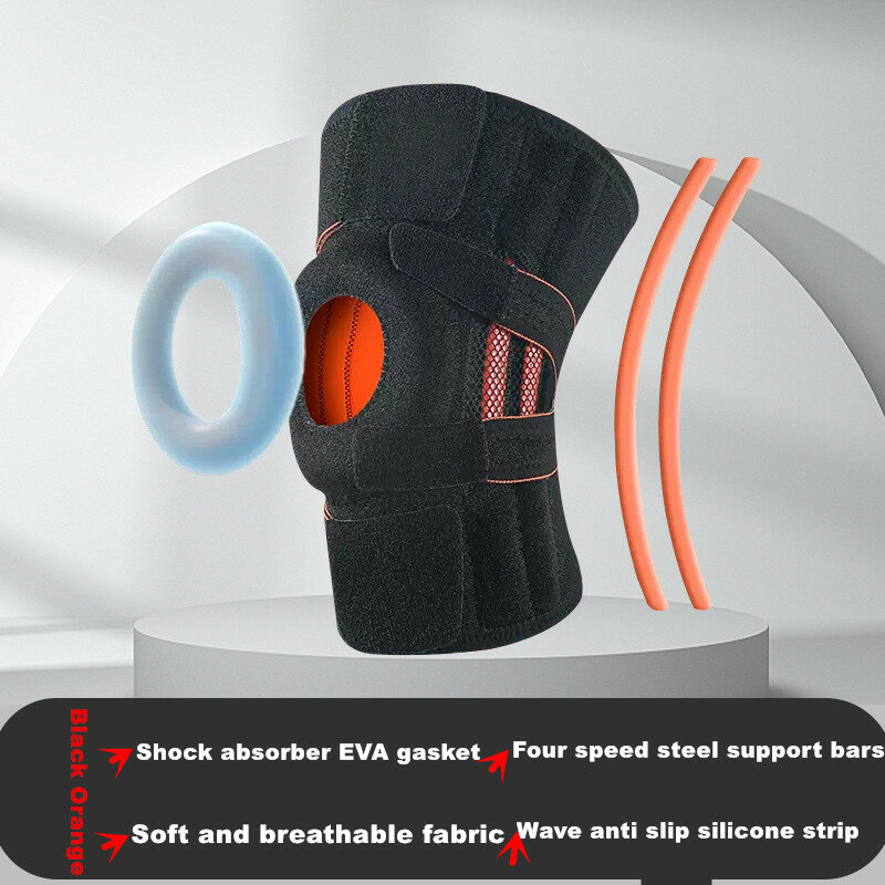 Rodilleras deportivas antideslizantes de silicona, protectores de tiras de soporte, absorción de impactos, estabilidad, 1 piezas