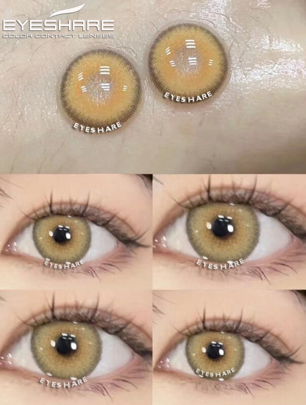 Lensa kontak warna EYESHARE untuk mata Islandia lensa berwarna hijau 2 buah lensa kontak berwarna coklat lensa kontak mata tahunan