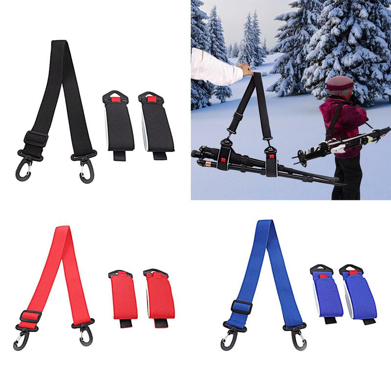 Correa de transporte de esquí para adultos y niños, cinturón de fijación portátil, correa de transporte para Snowboard
