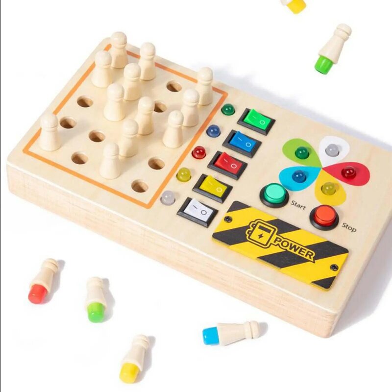 Memory Chess Switch Busy Board LED scheda sensoriale pulsante sensoriale giocattolo motore Fine