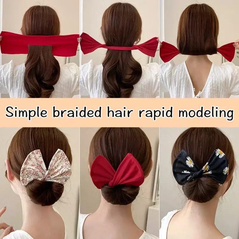 Women's Bow-shaped Hairpin Device Sweet and Lovely Hairpin Fast Hair Bun Hair Styling Tools Braid Hair Accessories