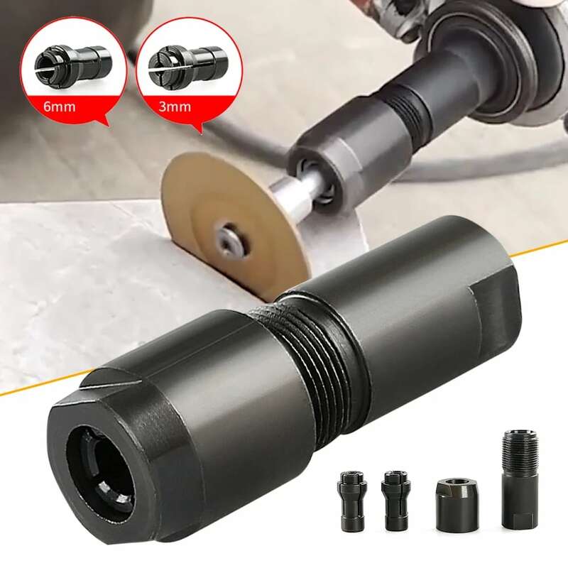 3/6mm Angle Grinder Modified Adapter to Straight Grinder Chuck for 100type Angle Grinder M10*1.5 Thread Cutting Woodworking Tool
