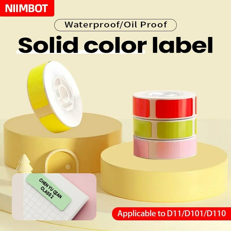 Niimbot สติกเกอร์สี D101 D110 D11กันน้ำกันความร้อนสำหรับพิมพ์กระดาษป้ายดัดแปลงเทปติดฉลากบ้านสำนักงาน