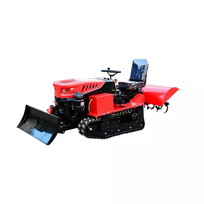 Agricultural Equipment Cultivators Diesel Engine 25Hp 35Hp 45Hp Small Four Wheel Sitting Drive Crawler Tractor Rotary Tiller