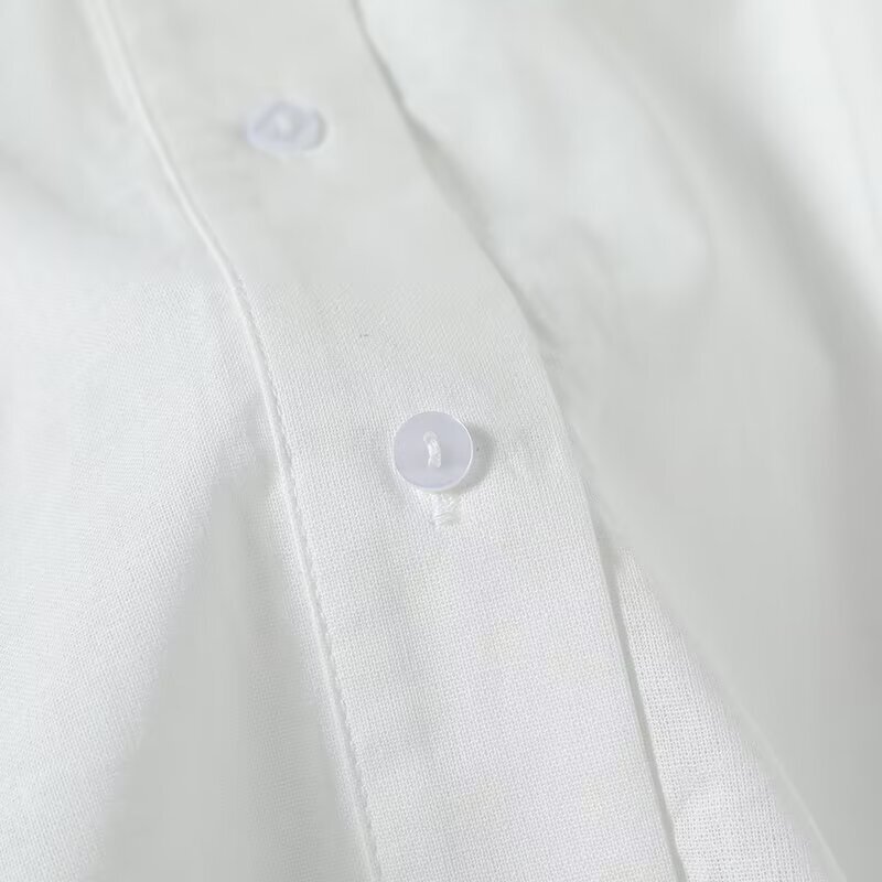 Camisa holgada con solapa para mujer, Top Retro de manga larga con botones, moda y ocio, 2024