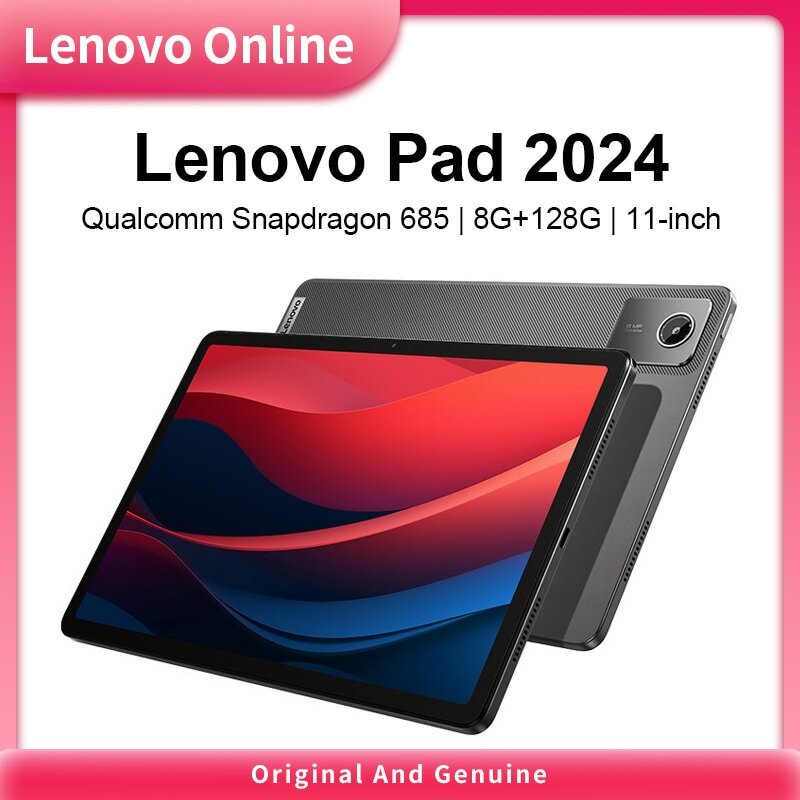 Новый Планшет Lenovo Pad 2024 Восьмиядерный Qualcomm Snapdragon 685 Android 11 дюймов 6G 128G WIFI серый Обучение офисные развлечения