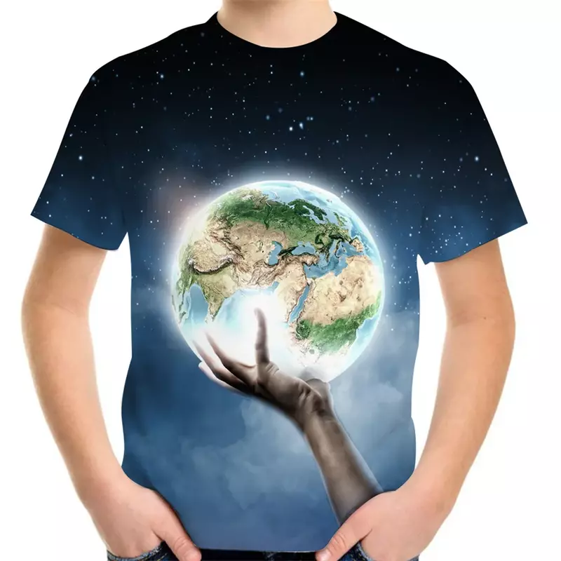 T-shirt décontracté imprimé en 3D pour homme