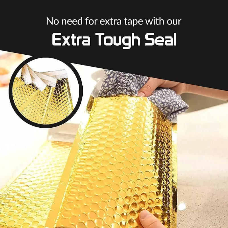 Gift for Envelopes Bubble Mailers Bags Padded Bag Postage Packaging Thicken 50pcs/lot Waterproof Golden