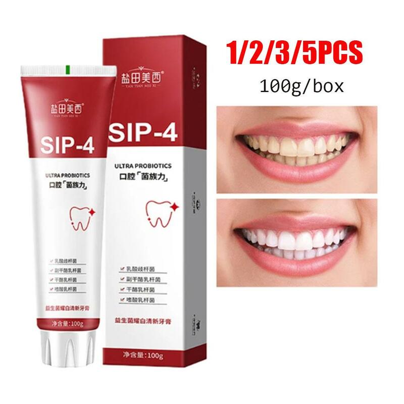1-5PC จิบ-4โปรไบโอติกยาสีฟันสูตรฟันขาวทำให้กระจ่างใสและขจัดคราบ Sp-4ยาสีฟันโปรไบโอติกยาสีฟันฟันลมหายใจสดชื่น