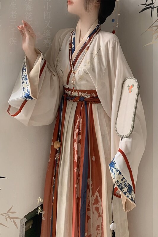 Gaun Hanfu tradisional Tiongkok baru musim gugur kostum peri menari Cosplay putri kuno pakaian Oriental Harian Hanfu