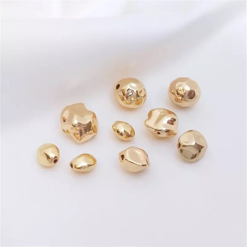 14K Gold Plated Stone loose beads irregular shaped beads handmade diy bracelet earrings first jewelry with beads