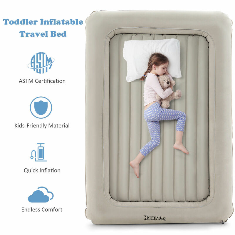 Patiojoy-cama inflable de viaje para niños pequeños, con bomba eléctrica, cama hinchable portátil