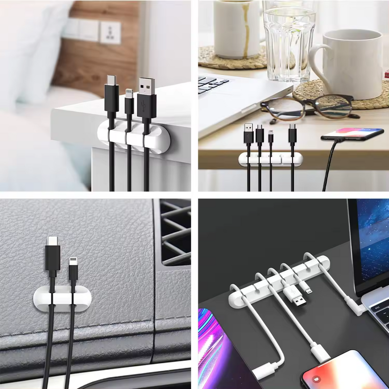 3+5+7 Cable Organizer Management Wire Holder Flexible USB Cable Winder Tidy Silicone Clips For Mouse Keyboard Earphone Protector