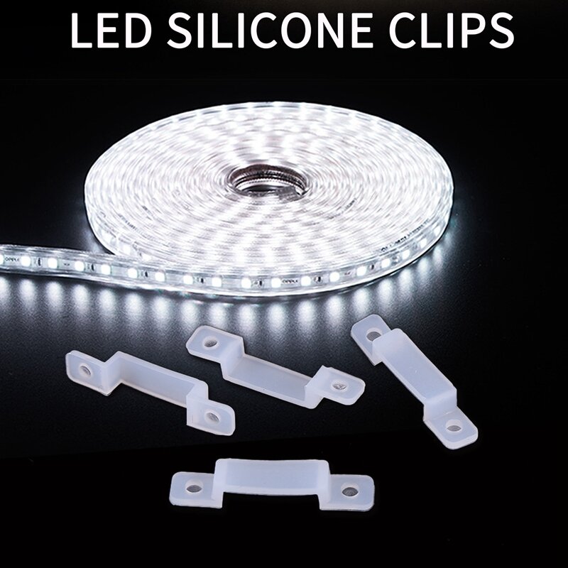 Luces LED de 100 piezas con Clip de sujeción, hebilla de silicona adecuada para 3528, 5050, 1210, luces LED RGB de 12Mm
