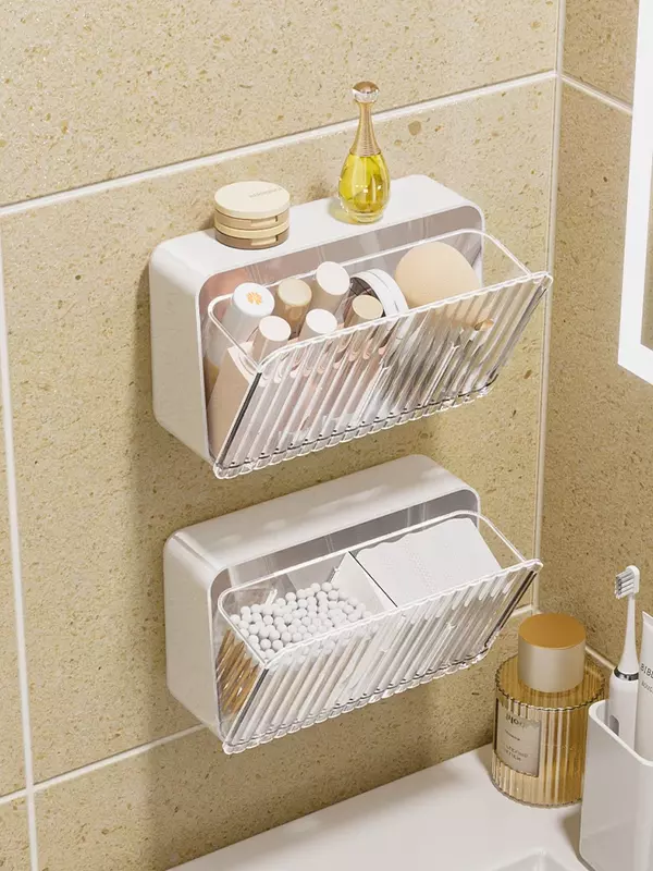 Jewelry Pads Bathroom Organizer Dustproof Swabs for Wall-mounted Storage Lipstick Shelf Cotton Box