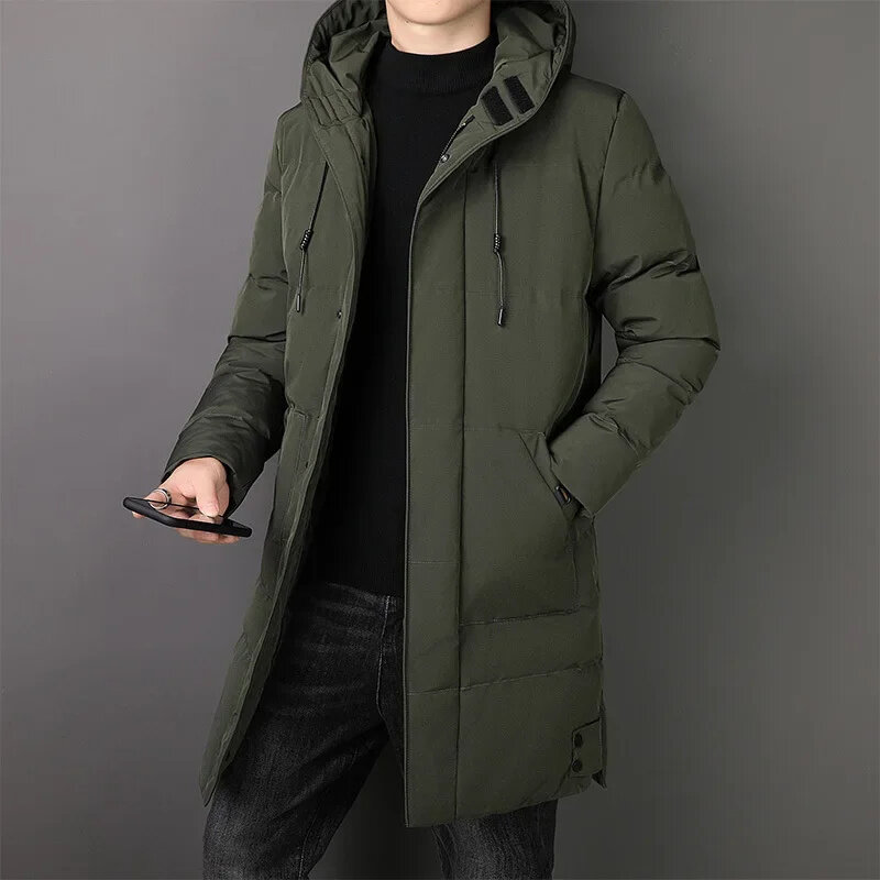 Giacca trapuntata New Brand parka con cappuccio spessa giacca a vento da uomo calda invernale Slim moda coreana imbottita in cotone