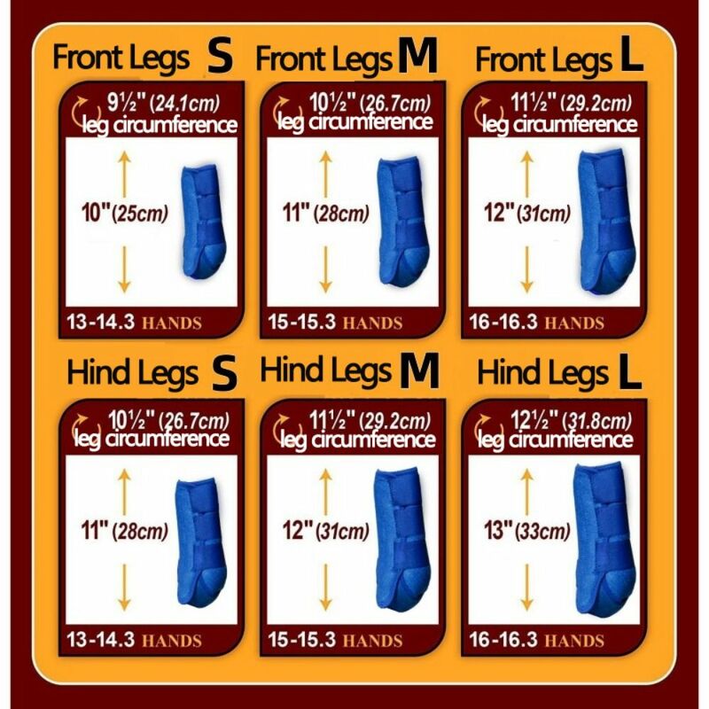 4pcs/set Colorful Horse Sport Boots Set Breathable 3 Size Leg Protective Support Gear Easy To Wear Durable