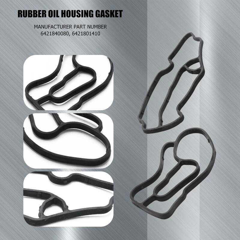 2Pcs Black Rubber Oil Filter Housing Gasket Fit for Mercedes Benz ML320 ML350 R320 Dodge Sprinter 6421840080 6421801410