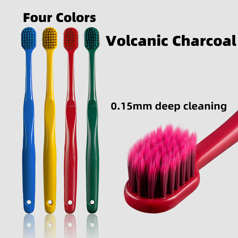 Y-kelin nova escova de dentes de carvão vulcânico ampliar macio eco amigável portátil fibra bursh premium higiene oral cuidados dropshipping