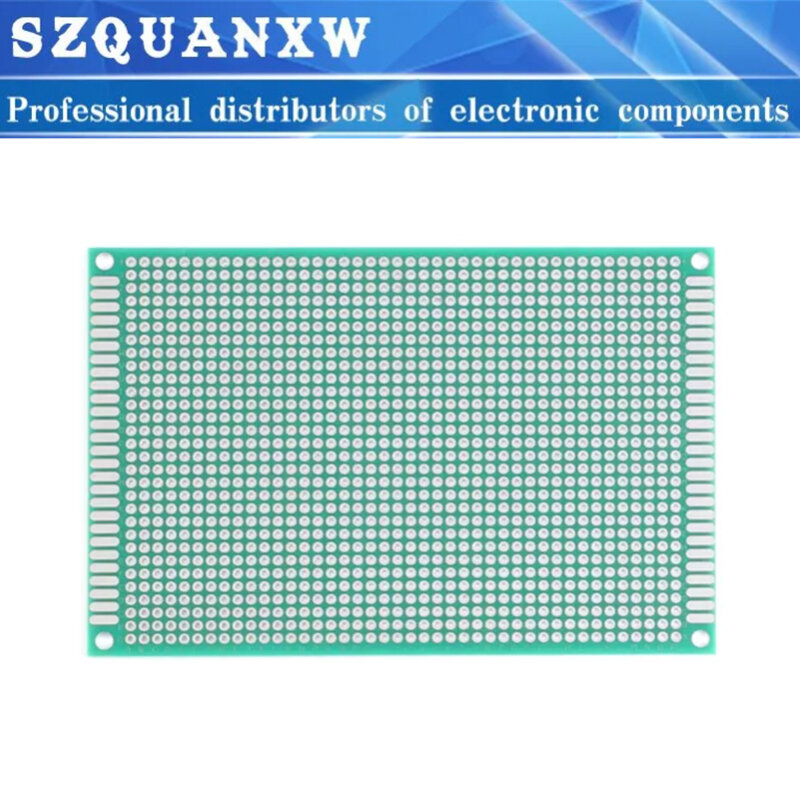 양면 프로토타입 PCB 브레드보드, 아두이노용 범용 인쇄 회로 기판, 유리 섬유, 8x12cm, 1.6mm, 2.54mm, 5 개