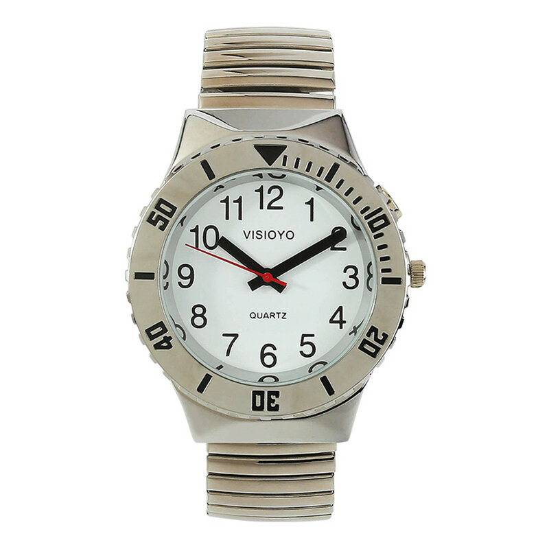 Franse Praten Horloge Met Alarm, Praten Datum En Tijd, Witte Wijzerplaat TFBW-16