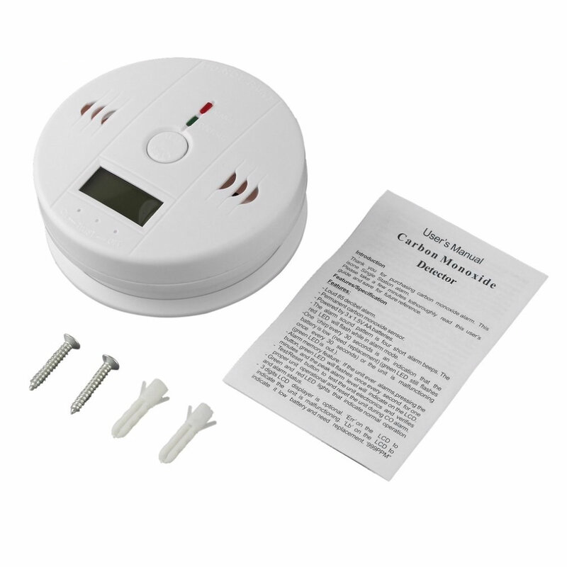 Detector Home sensível do sensor do CO2 Envenenamento sem fio do monóxido de carbono do CO Fumaça Gás Sensor Alarme Detector Indicador LCD