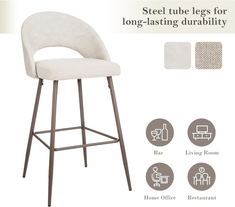 Glitzheam-مقاعد عالية حديثة ، مجموعة من مقاعد بار بارتفاع 2 ، 40 بوصة ، مصنوعة من جلد البولي يوريثان والمعدن