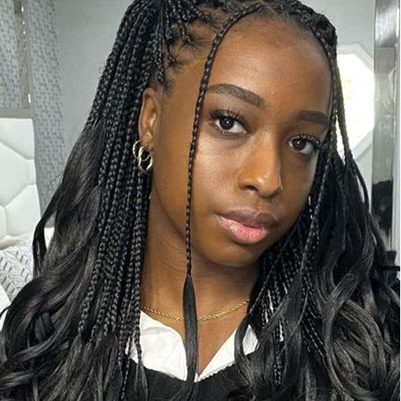 Wavy Crochet Hair, African Natural Soft Faux Locs Bouncy Wig Hairpiece Braided Hair Extensions