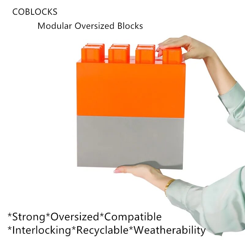 Coblocks 1 Stück Probe der übergroßen Blöcke modulare Gebäudes ystem Steine für Trennwand Raumteiler und Veranstaltungen