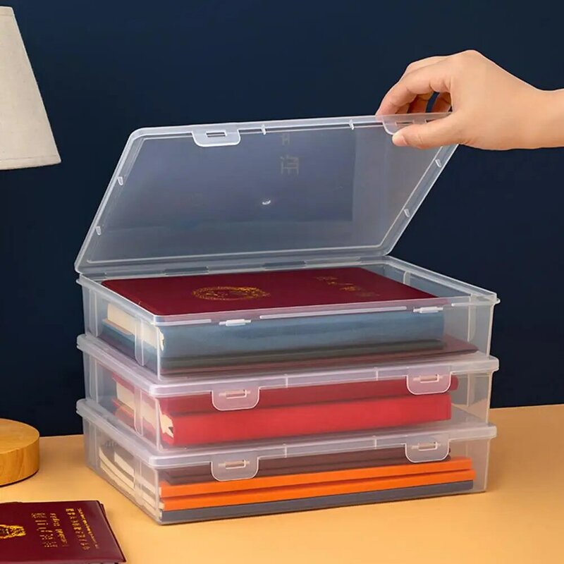 Scatola di immagazzinaggio di plastica trasparente scatola di adesivi per Organizer contenitore per Desktop Washi Tape Stickers Box Art Tool Case cancelleria A4