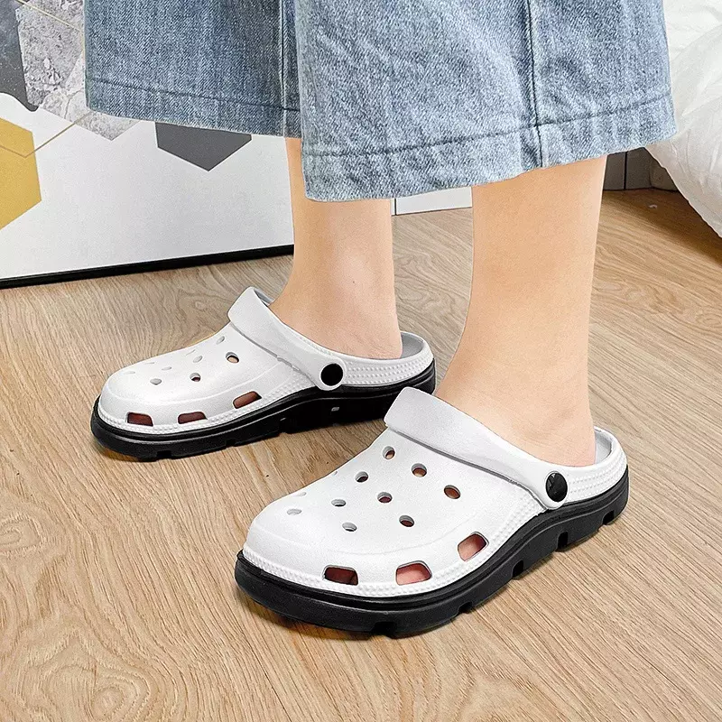 Summer Wome's Clogs Non-slip Thick-soled Casual Shoes Outerwear Beach Soft-soled Sandals Outdoor Clogs Platform Beach Sandals