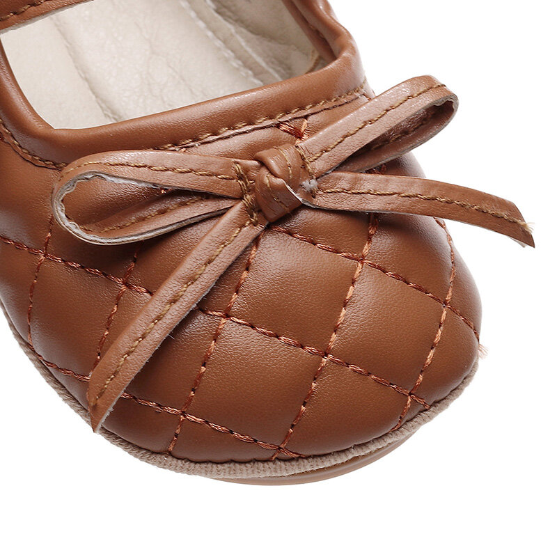 VISgogo 여아용 메리 제인 신발, 귀여운 활 퀼트 공주 플랫, 캐주얼 워킹 슈즈, 신생아 유아용