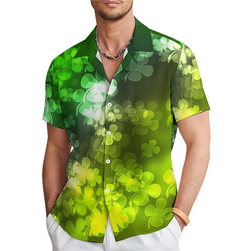 2024 New Men's Shirt 3d Dinosaur Print Hawaiian Shirts For Men Summer Casual Short Sleeve Shirt Loose Oversized Men Clothing Top