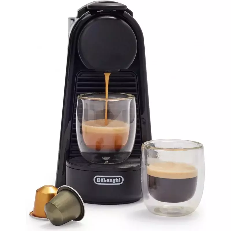 Nespresso essarza mesin Espresso Mini kopi dan Espresso dengan des'longhi, 1150 watt, 110ml, HITAM