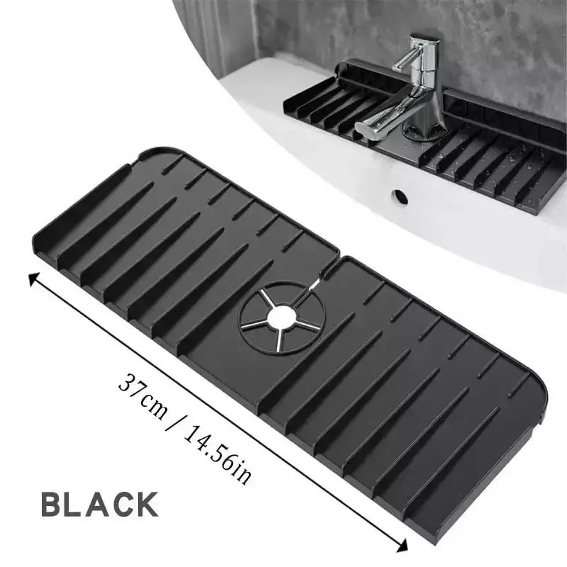 Sink Anti-spray and Drain Water Retaining Pad Silicone Faucet Splashproof Water Pad Absorbent Pad Bathroom Kitchen Accessories