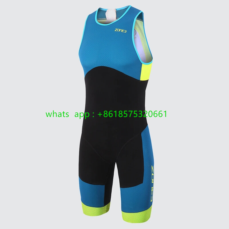 Zone3 Triathlon Clothing Sleeveless Skinsuit Men Cycling Jersey Bicycle Jumpsuit Ciclismo New Speed Swiming Running Tri Suit