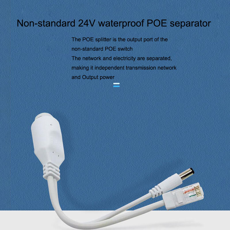 Divisor POE de 24V a 12V, Cable adaptador impermeable, módulo de fuente de alimentación, inyector divisor POE con cubierta a prueba de lluvia para cámara IP