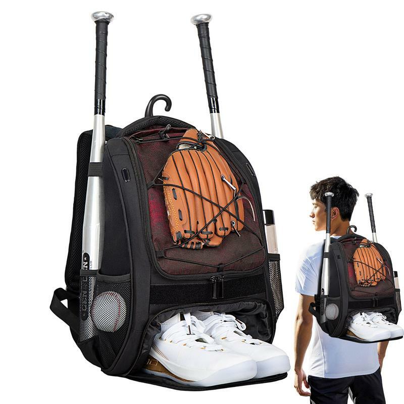 Bolsa de béisbol con compartimento para zapatos para niños, mochila de Softball, gran capacidad, juvenil, bate de béisbol
