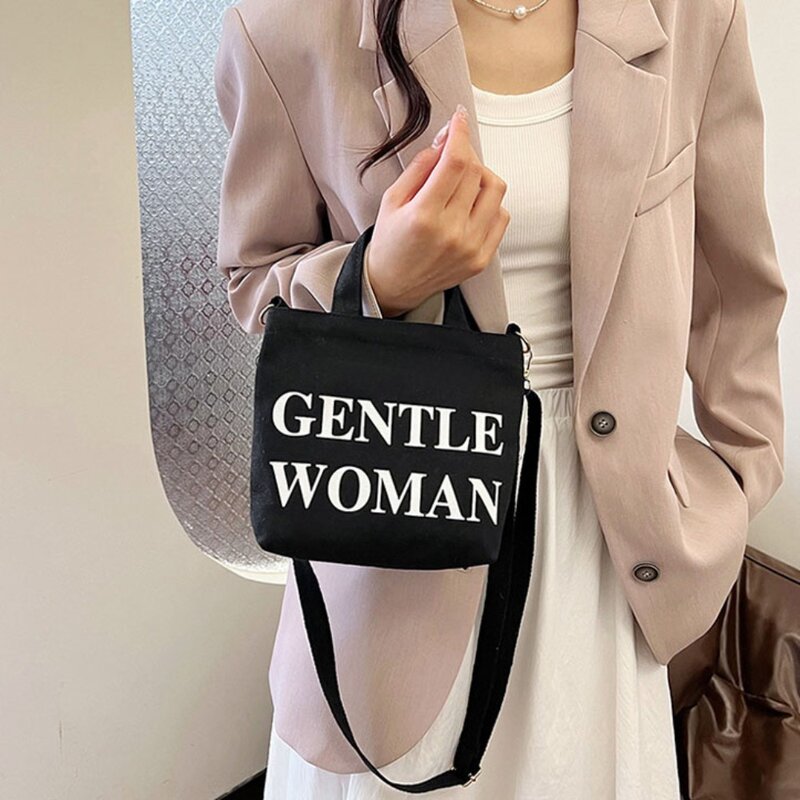 Bolso de lona de gran capacidad para mujer, bolso de hombro informal de lona, bolso de mensajero de moda, gran oferta