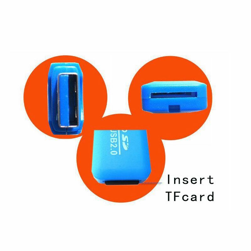 Mini leitor de cartão de memória portátil, USB 2.0, TF Micro SD, alta velocidade, adaptador T-Flash para PC, laptop, computador, alto-falante do veículo
