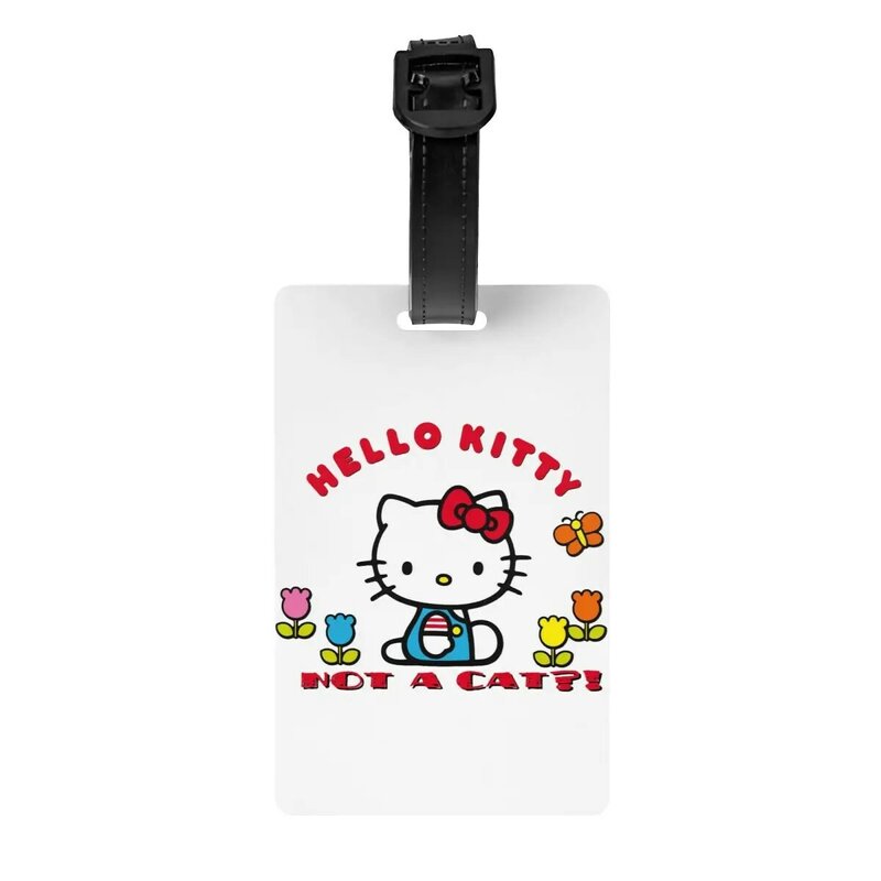 Tag bagasi kustom Hello Kitty Sanrio Tag bagasi penutup privasi nama kartu ID