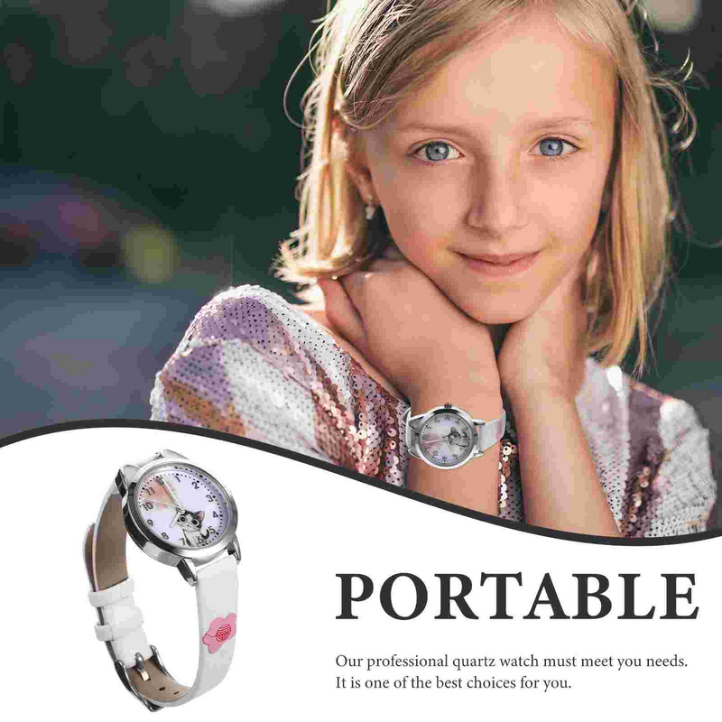 Montre-bracelet à quartz en acier inoxydable pour fille, design chaton et chat, bracelet tendance pour enfant