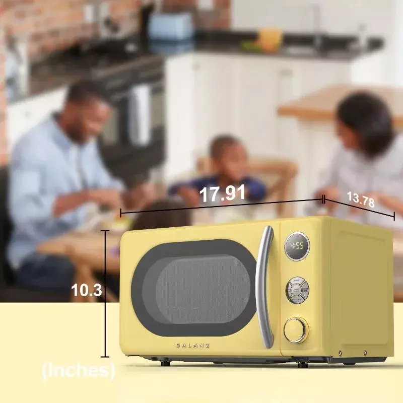 HAOYUNMA meja Microwave Oven Retro, 700 watt, kuning baru, microwave
